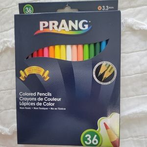 PRANG 36 Colored Pencils 3.3mm NIB Inclueds Metallic Pre Sharpened Real Wood